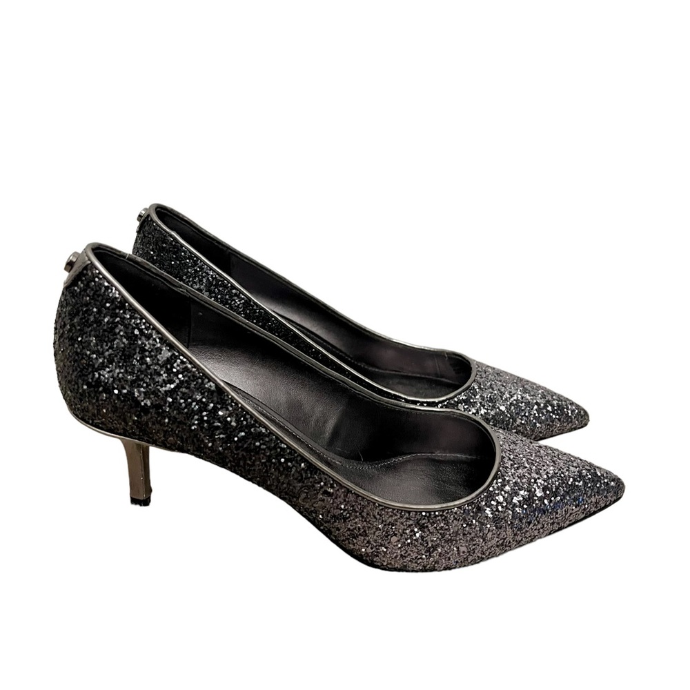 Michael Kors Gun Metal Sparkle Flex Kitten Pump